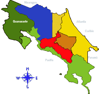Guanacaste Costa Rica map